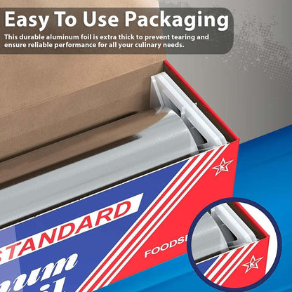 Heavy Duty Aluminum Foil Roll 18" x 500', Extra Thick Commercial Grade Food Service Foil for Cooking, Grilling & Food Storage