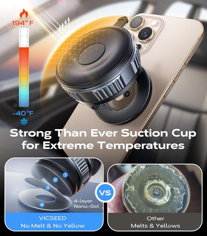 MagSafe Car Phone Holder, Strong Magnetic Mount, 360° Rotation, Dashboard & Windshield