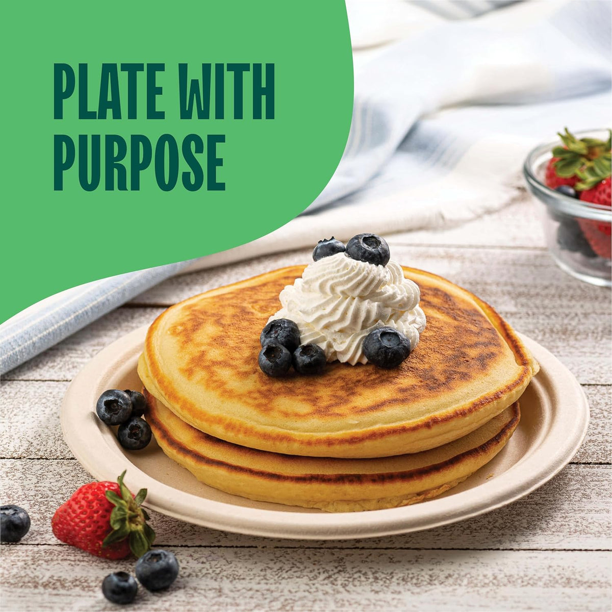 9" Compostable Plates, 125 Count, Heavy-Duty, Sugarcane Bagasse, PFAS-Free, Eco-Friendly