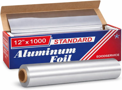Aluminum Foil Roll 12" x 1000', Heavy Duty Commercial Food Service Foil for Cooking, Baking, Grilling, Wrapping & Storage