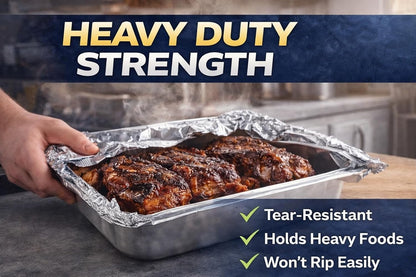 Heavy Duty Aluminum Foil Roll 18" x 500', Extra Thick Commercial Grade Food Service Foil for Cooking, Grilling & Food Storage