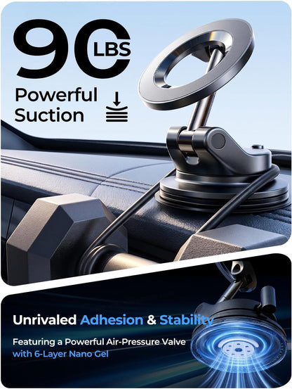 360° Magnetic Car Phone Mount, Strong Holder, Dashboard & Windshield, Universal Design